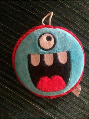 Vibrant Light Blue Plush Dog Toy with Red Edge